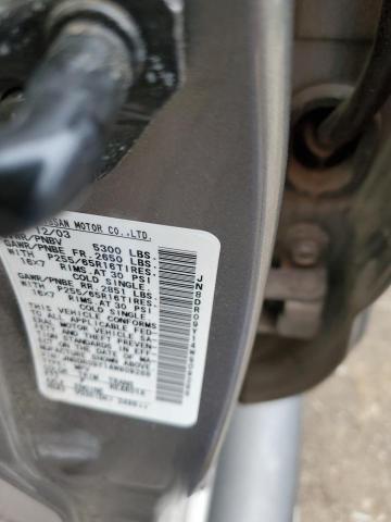 JN8DR09Y14W909288 - 2004 NISSAN PATHFINDER LE თაფლისფერი ფოტო 12