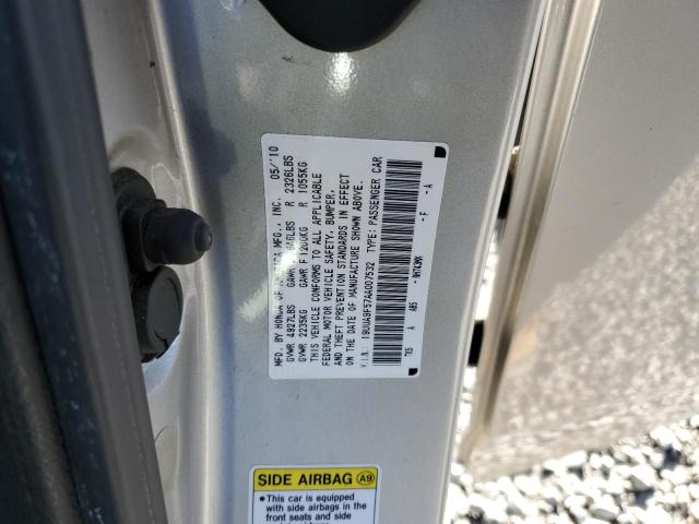 19UUA9F57AA007532 - 2010 ACURA TL SILVER photo 12