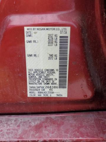 1N4AL3AP5GC268386 - 2016 NISSAN ALTIMA 2.5 RED photo 13