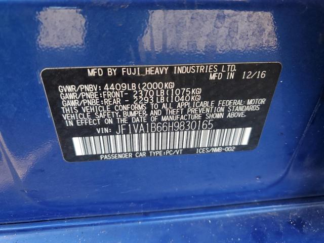 JF1VA1B66H9830165 - 2017 SUBARU WRX BLUE photo 12