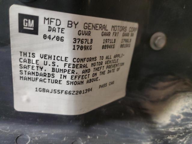 1G8AJ55F66Z201394 - 2006 SATURN ION LEVEL 2 ოქროსფერი ფოტო 12