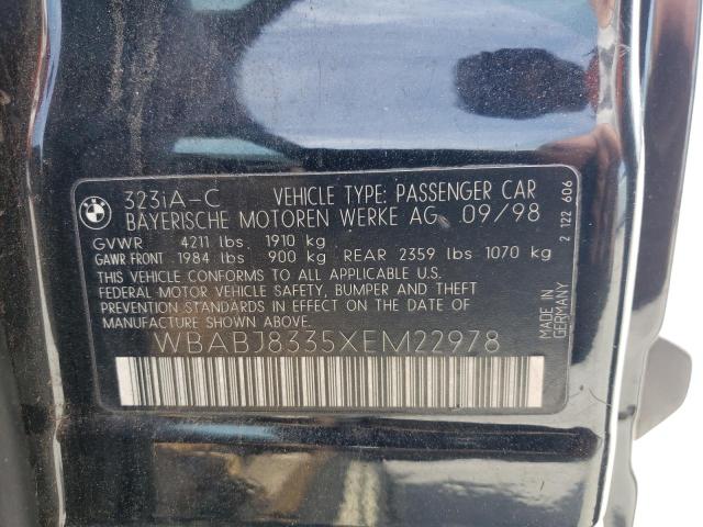 WBABJ8335XEM22978 - 1999 BMW 323 IC AUTOMATIC Черный фото 12