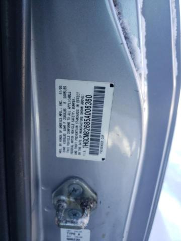 1HGCM82685A006360 - 2005 HONDA ACCORD EX SILVER photo 12