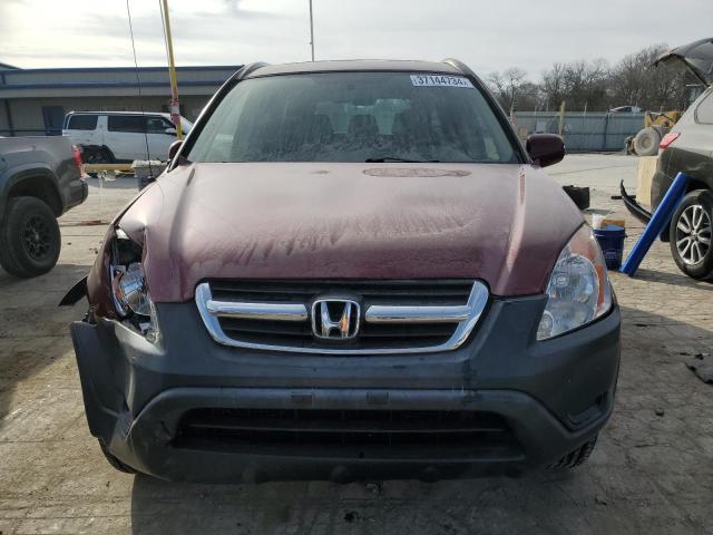 JHLRD78884C034189 - 2004 HONDA CR-V EX BURGUNDY photo 5