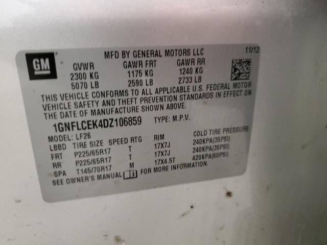 1GNFLCEK4DZ106859 - 2013 CHEVROLET EQUINOX LS SILVER photo 13