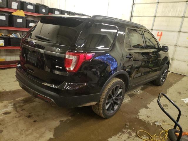 1FM5K8D83HGD84319 - 2017 FORD EXPLORER XLT BLACK photo 3