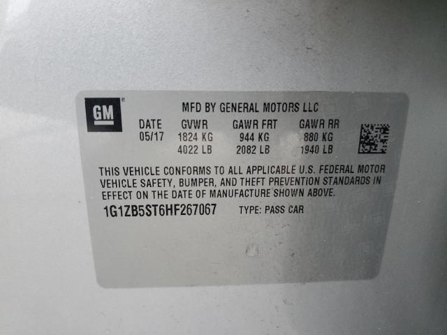 1G1ZB5ST6HF267067 - 2017 CHEVROLET MALIBU LS SILVER photo 12