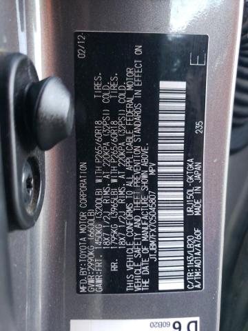 JTJBM7FX7C5045807 - 2012 LEXUS GX 460 GRAY photo 13