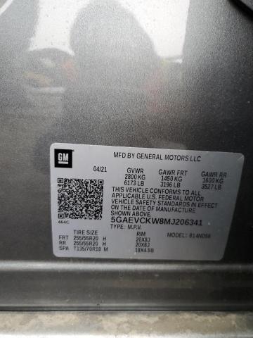 5GAEVCKW8MJ206341 - 2021 BUICK ENCLAVE AVENIR GRAY photo 13