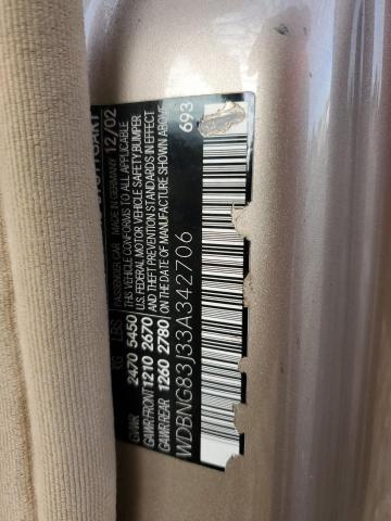 WDBNG83J33A342706 - 2003 MERCEDES-BENZ S 430 4MATIC GOLD photo 12