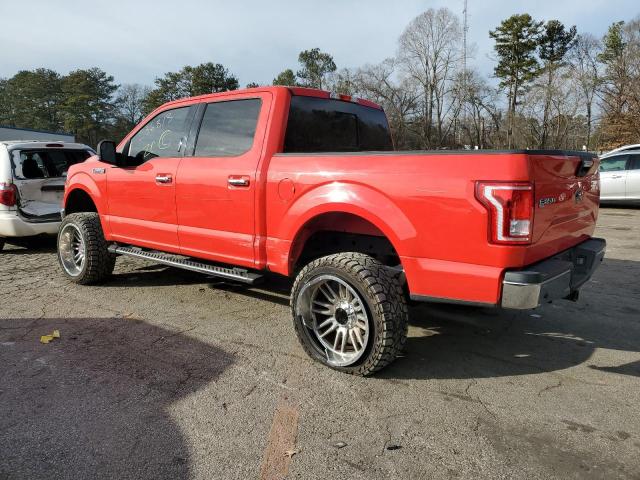 1FTEW1C88HKC36813 - 2017 FORD F150 SUPERCREW RED photo 2