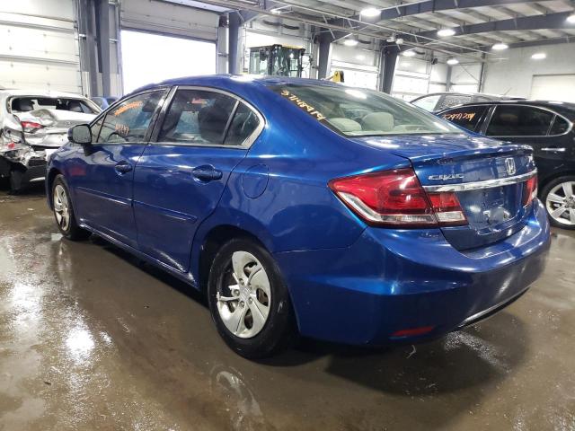 2HGFB2F5XDH566589 - 2013 HONDA CIVIC LX BLUE photo 2