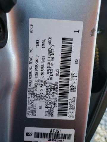 5TFDW5F10KX866658 - 2019 TOYOTA TUNDRA CREWMAX SR5 SILVER photo 12