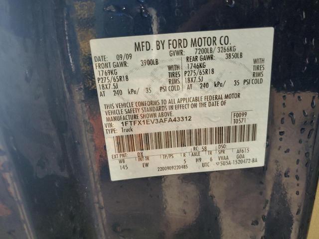 1FTFX1EV3AFA43312 - 2010 FORD F150 SUPER CAB BLUE photo 12