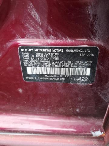 ML32A3HJ4HH014567 - 2017 MITSUBISHI MIRAGE ES MAROON photo 12