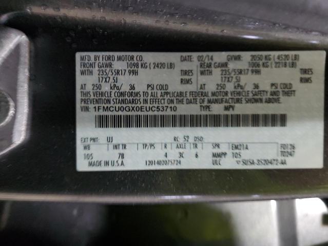 1FMCU0GX0EUC53710 - 2014 FORD ESCAPE SE GRAY photo 13