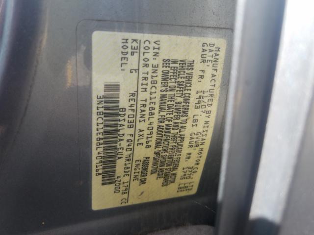 3N1BC11E88L409168 - 2008 NISSAN VERSA S  photo 10