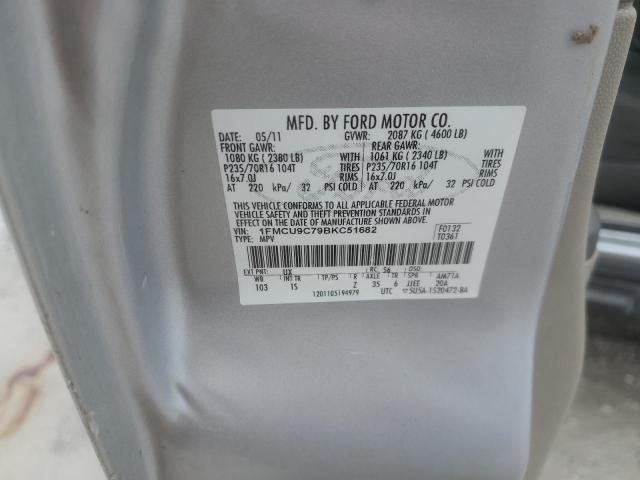 1FMCU9C79BKC51682 - 2011 FORD ESCAPE XLS SILVER photo 13