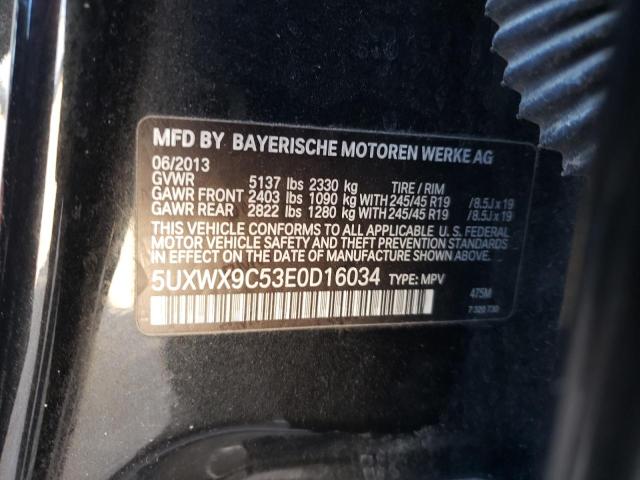 5UXWX9C53E0D16034 - 2014 BMW X3 XDRIVE28I BLACK photo 12