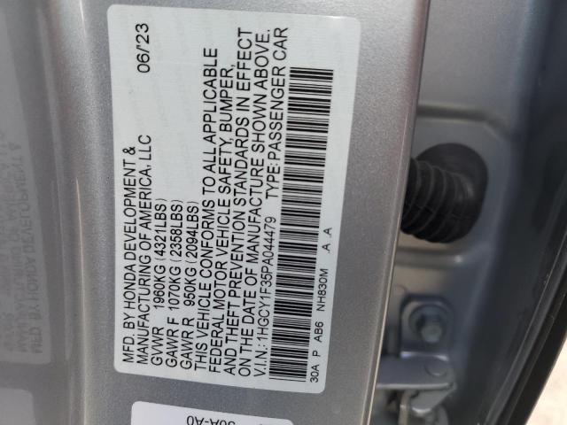 1HGCY1F35PA044479 - 2023 HONDA ACCORD EX SILVER photo 12