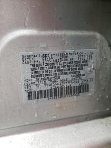 3N1AB7AP5EY232032 - 2014 NISSAN SENTRA S SILVER photo 12