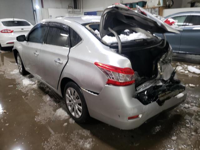 3N1AB7AP5EY232032 - 2014 NISSAN SENTRA S SILVER photo 2