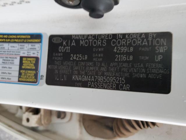 KNAGM4A79B5095215 - 2011 KIA OPTIMA LX WHITE photo 13