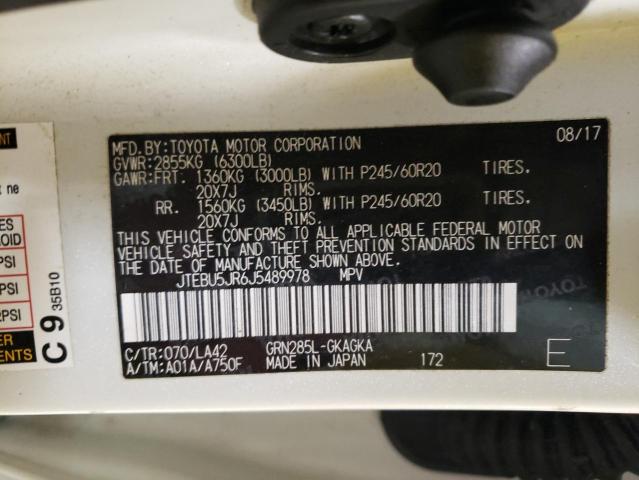 JTEBU5JR6J5489978 - 2018 TOYOTA 4RUNNER SR5/SR5 PREMIUM 白色 照片 13