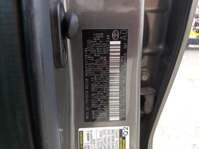 2T1KR32E85C446211 - 2005 TOYOTA COROLLA MA XR GRAY photo 12