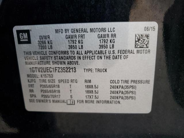 1GTV2UEC1FZ352213 - 2015 GMC SIERRA K1500 SLE BLACK photo 12