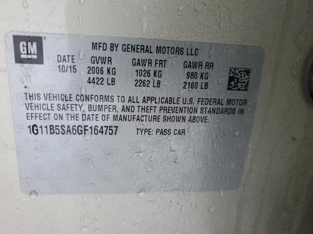 1G11B5SA6GF164757 - 2016 CHEVROLET MALIBU LIM LS BEIGE photo 12