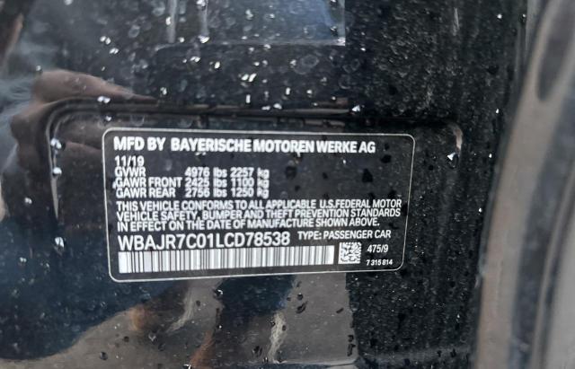 WBAJR7C01LCD78538 - 2020 BMW 530 XI BLACK photo 10