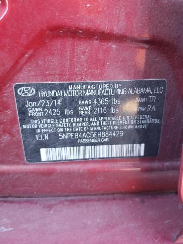 5NPEB4AC5EH884429 - 2014 HYUNDAI SONATA GLS RED photo 12