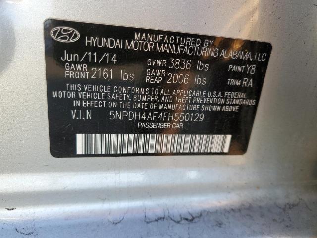 5NPDH4AE4FH550129 - 2015 HYUNDAI ELANTRA SE SILVER photo 12