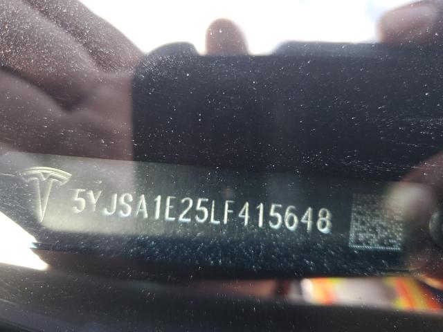 5YJSA1E25LF415648 - 2020 TESLA MODEL S თეთრი ფოტო 12