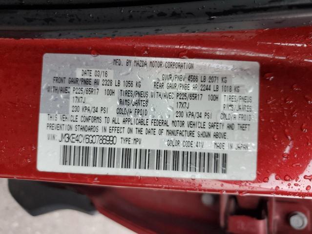 JM3KE4CY6G0786990 - 2016 MAZDA CX-5 TOURING RED photo 14