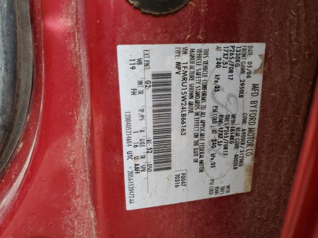 1FMRU15W24LB66163 - 2004 FORD EXPEDITION XLT RED photo 13
