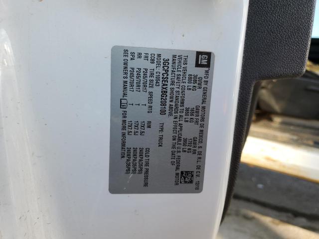 3GCPCSEAXBG208100 - 2011 CHEVROLET SILV1500 2 C1500 LT WHITE photo 12