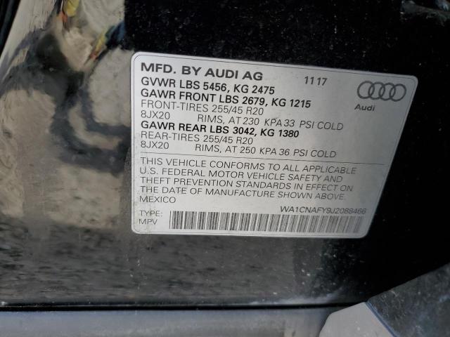 WA1CNAFY9J2088466 - 2018 AUDI Q5 PRESTIGE BLACK photo 12