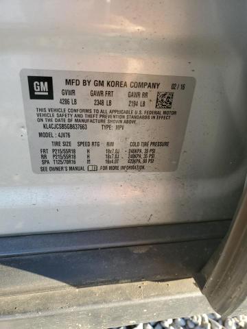 KL4CJCSB5GB637663 - 2016 BUICK ENCORE SILVER photo 12