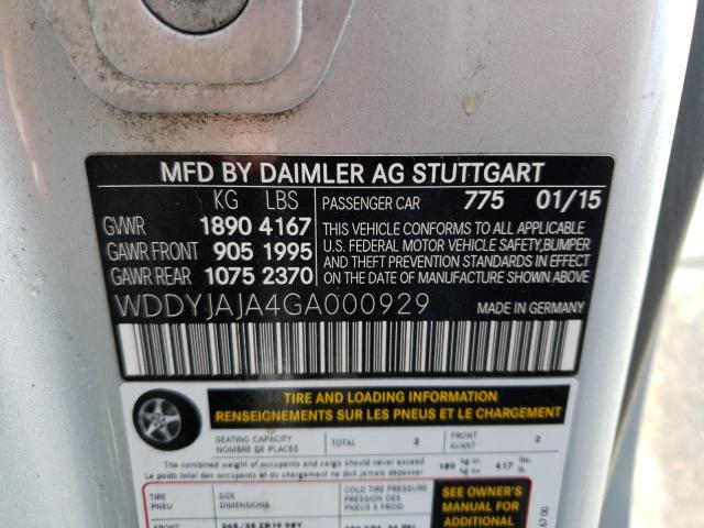 WDDYJAJA4GA000929 - 2016 MERCEDES-BENZ AMG GT S SILVER photo 12