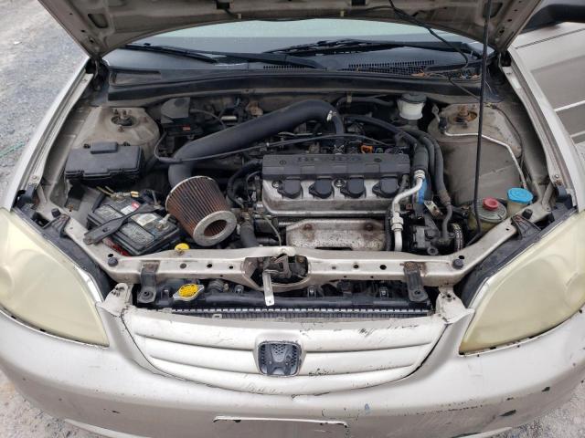 2HGES16582H580638 - 2002 HONDA CIVIC LX BEIGE photo 11