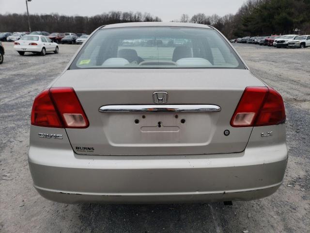 2HGES16582H580638 - 2002 HONDA CIVIC LX BEIGE photo 6