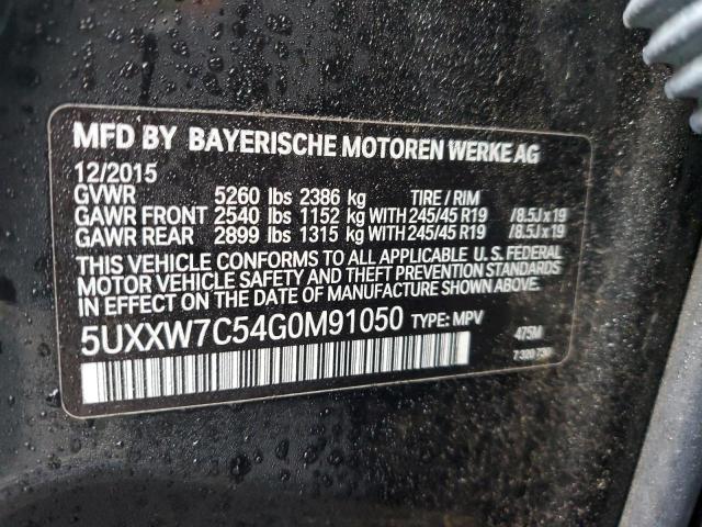 5UXXW7C54G0M91050 - 2016 BMW X4 XDRIVEM40I BLACK photo 12