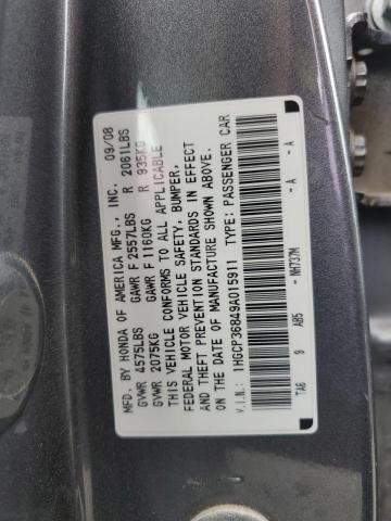 1HGCP36849A015911 - 2009 HONDA ACCORD EXL GRAY photo 12