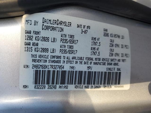 2A8GM68X17R327054 - 2007 CHRYSLER PACIFICA TOURING SILVER photo 13