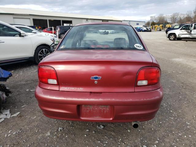 2C1MR5224W6720160 - 1998 CHEVROLET METRO LSI RED photo 6