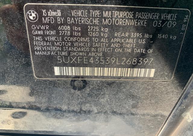 5UXFE43539L268397 - 2009 BMW X5 XDRIVE30I  photo 10