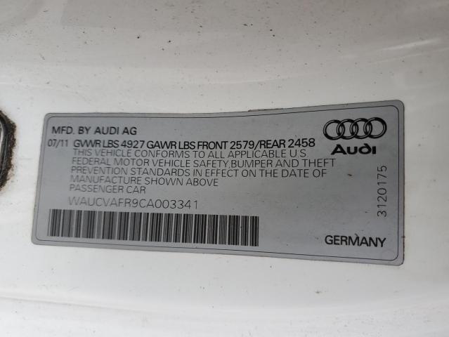 WAUCVAFR9CA003341 - 2012 AUDI S5 PREMIUM PLUS 白色 照片 12