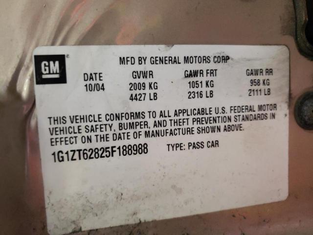 1G1ZT62825F188988 - 2006 CHEVROLET MALIBU MAXX LS 棕色 照片 10